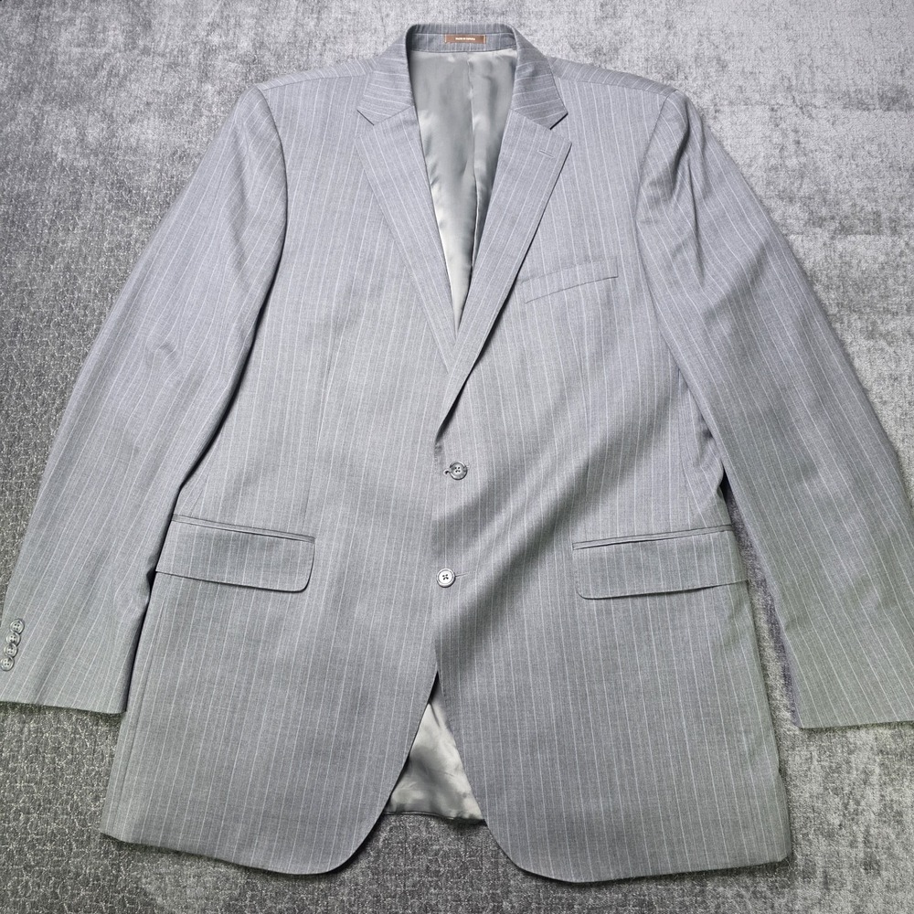 Peter Millar Sport Coat Suit Blazer Mens 46 Long Gray Striped Business Preppy